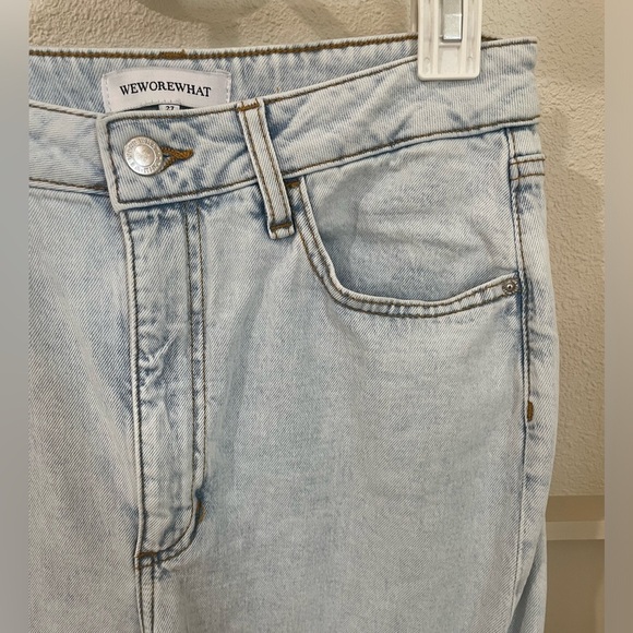 WeWoreWhat High Rise Baggy Straight Leg Distressed Women Jeans Size 27 - Picture 3 of 11